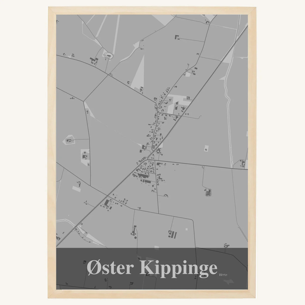 Øster Kippinge plakat – Firkantet 2026 – Lys pastel grå