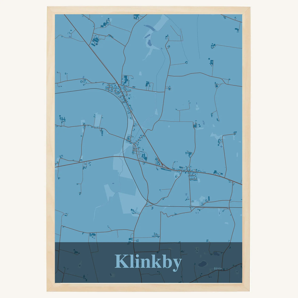 Klinkby plakat – Firkantet 2026 – Lys pastel blå
