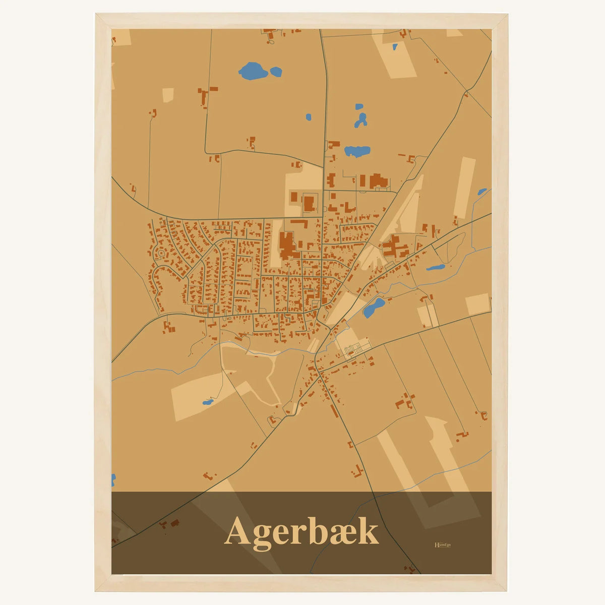 Agerbæk plakat – Firkantet 2026 – Lys pastel brun