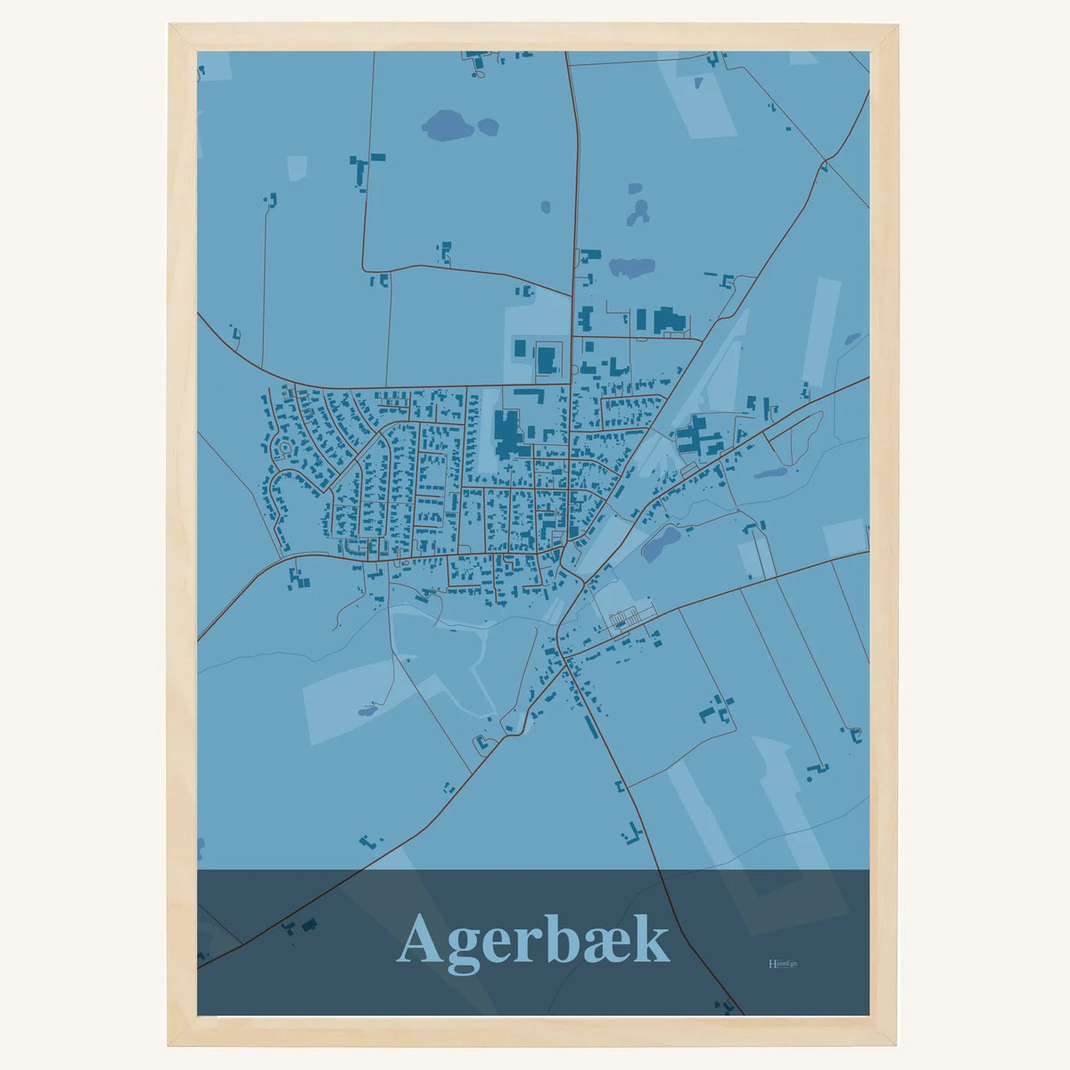 Agerbæk plakat – Firkantet 2026 – Lys pastel blå