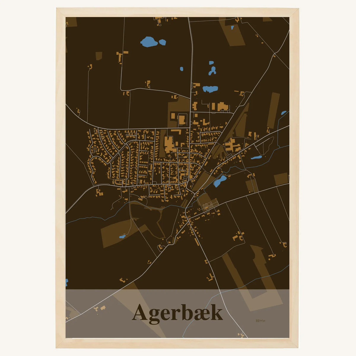 Agerbæk plakat – Firkantet 2026 – Mørk brun