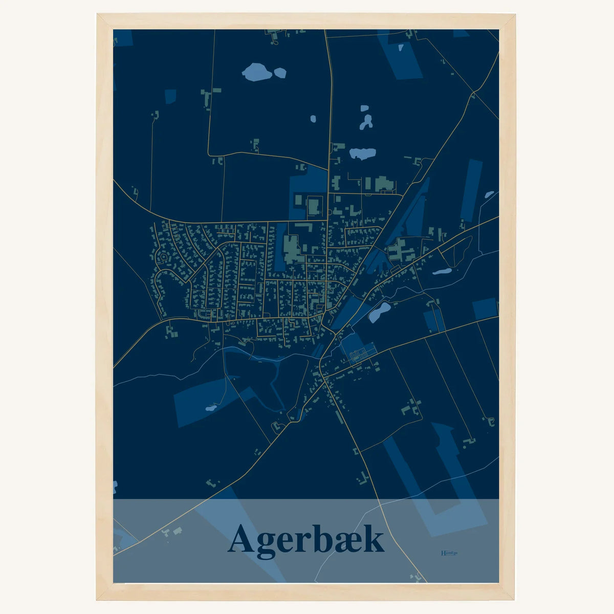 Agerbæk plakat – Firkantet 2026 – Mørk blå