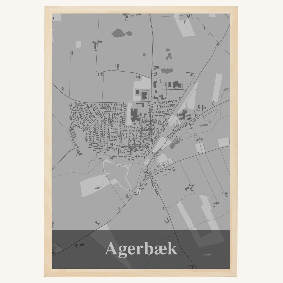 Agerbæk plakat – Firkantet 2026 – Lys pastel grå