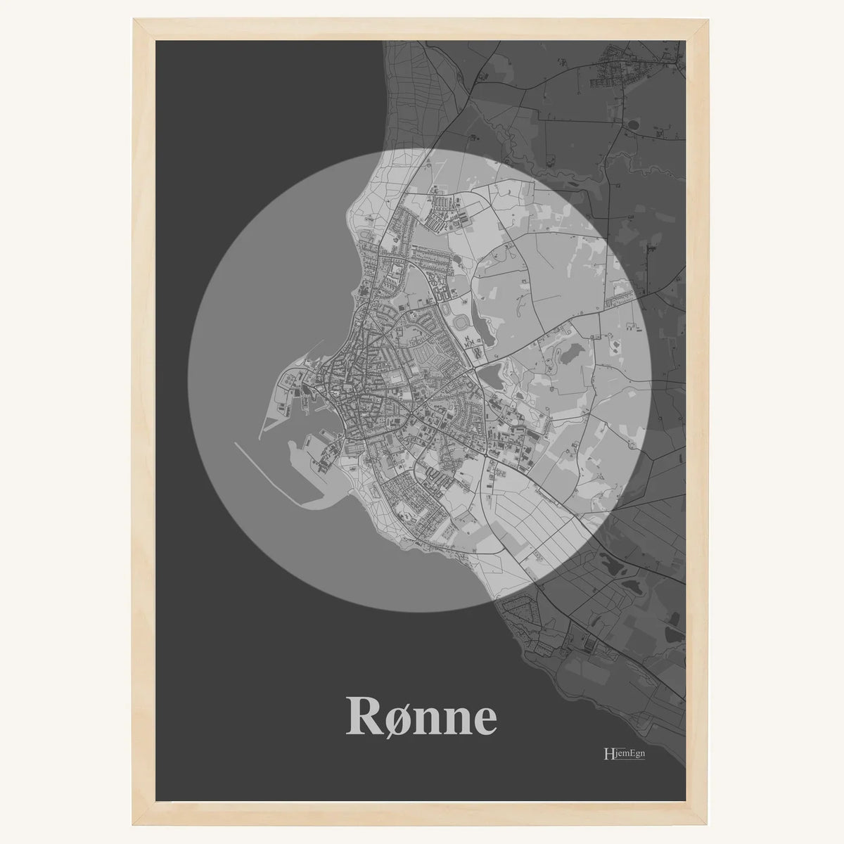 Rønne plakat – Centrum 2026 – Lys pastel grå