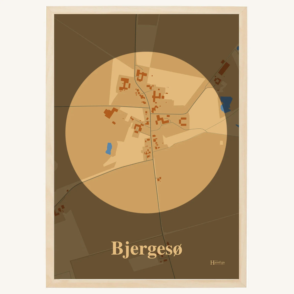 Bjergesø plakat – Centrum 2026 – Lys pastel brun