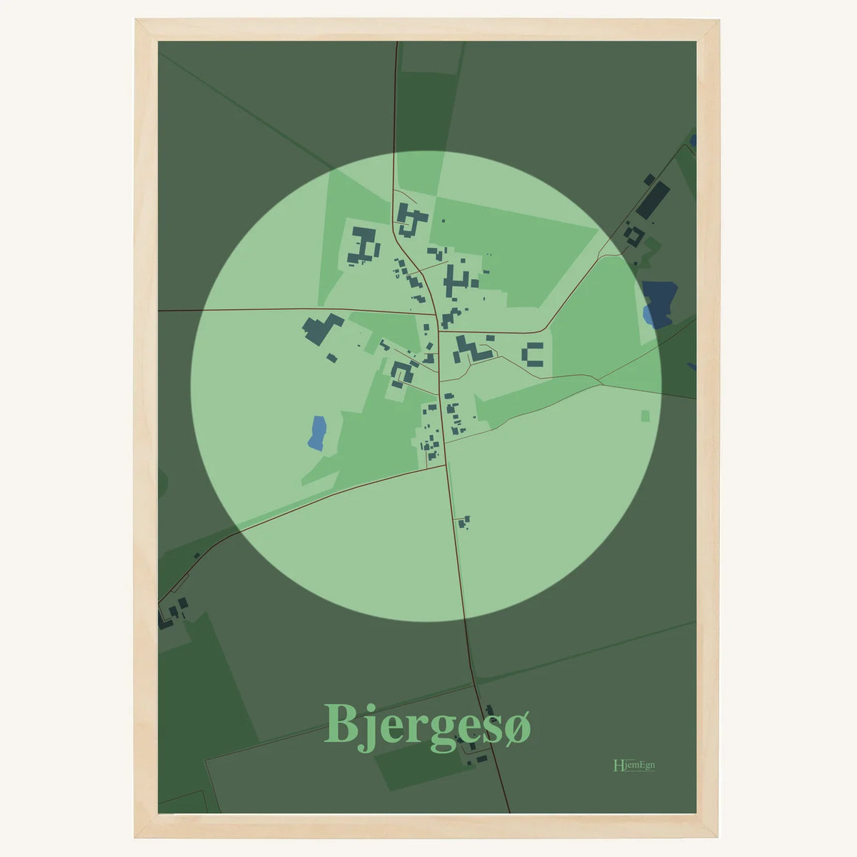 Bjergesø plakat – Centrum 2026 – Lys pastel grøn