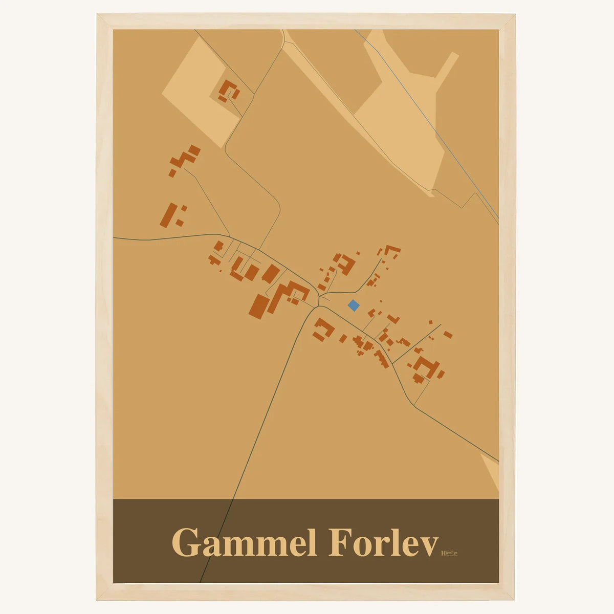 Gammel Forlev plakat – Firkantet 2026 – Lys pastel brun