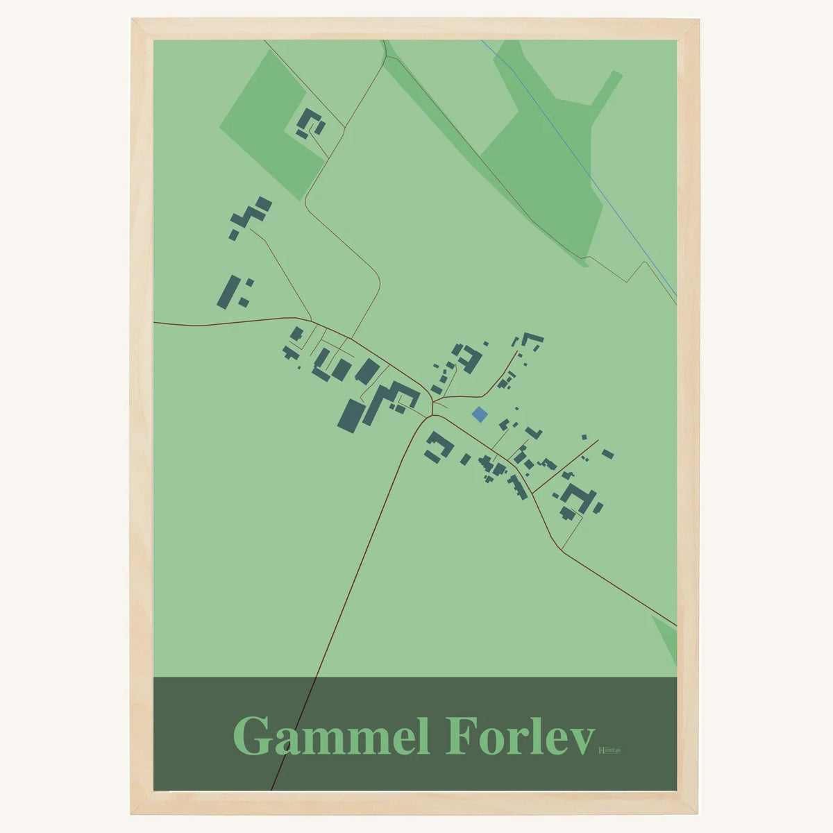 Gammel Forlev plakat – Firkantet 2026 – Lys pastel grøn