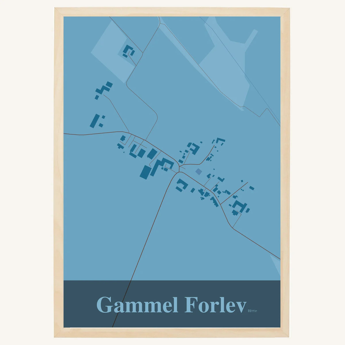 Gammel Forlev plakat – Firkantet 2026 – Lys pastel blå