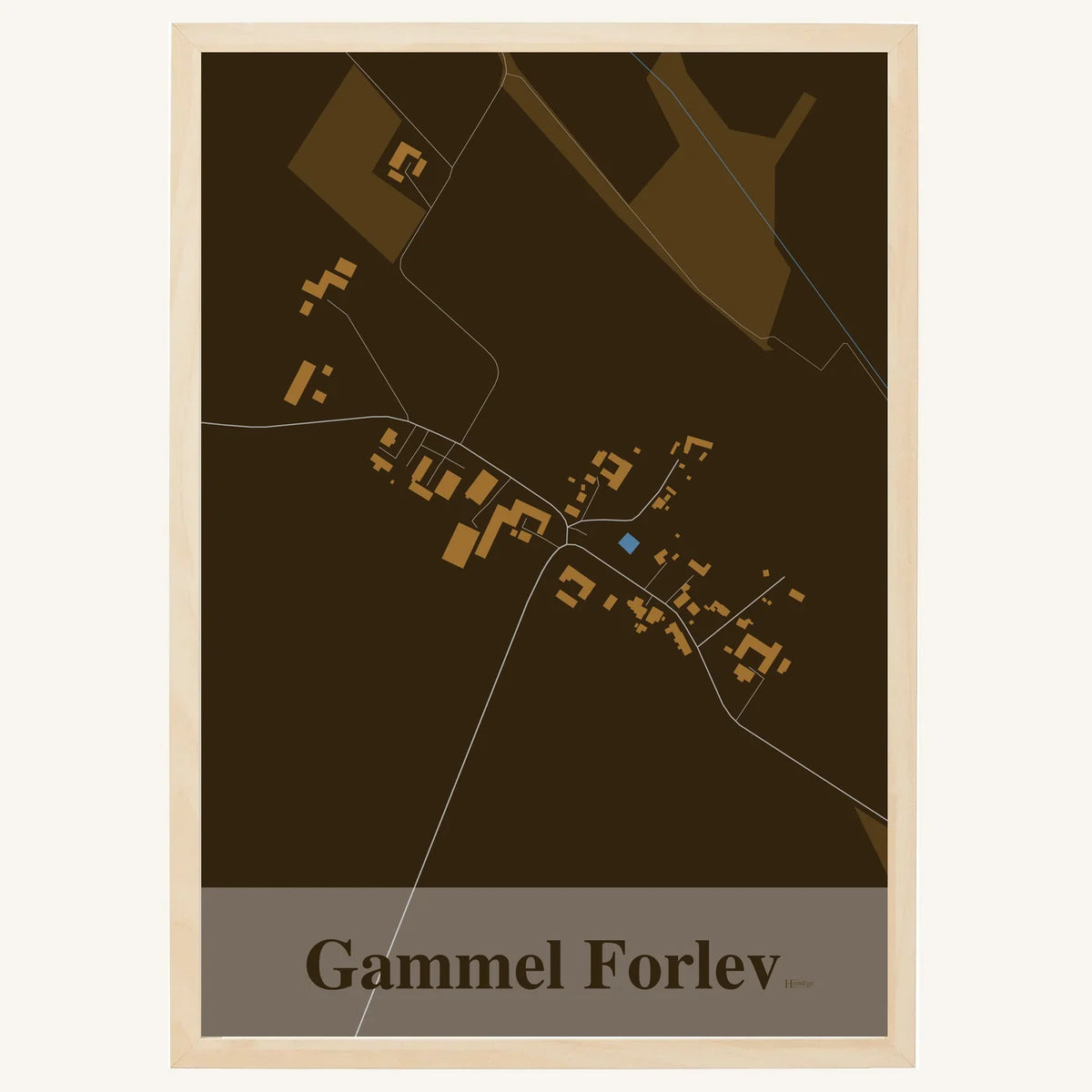Gammel Forlev plakat – Firkantet 2026 – Mørk brun