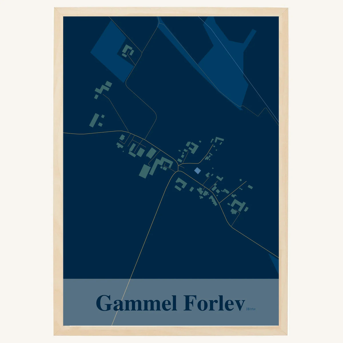 Gammel Forlev plakat – Firkantet 2026 – Mørk blå