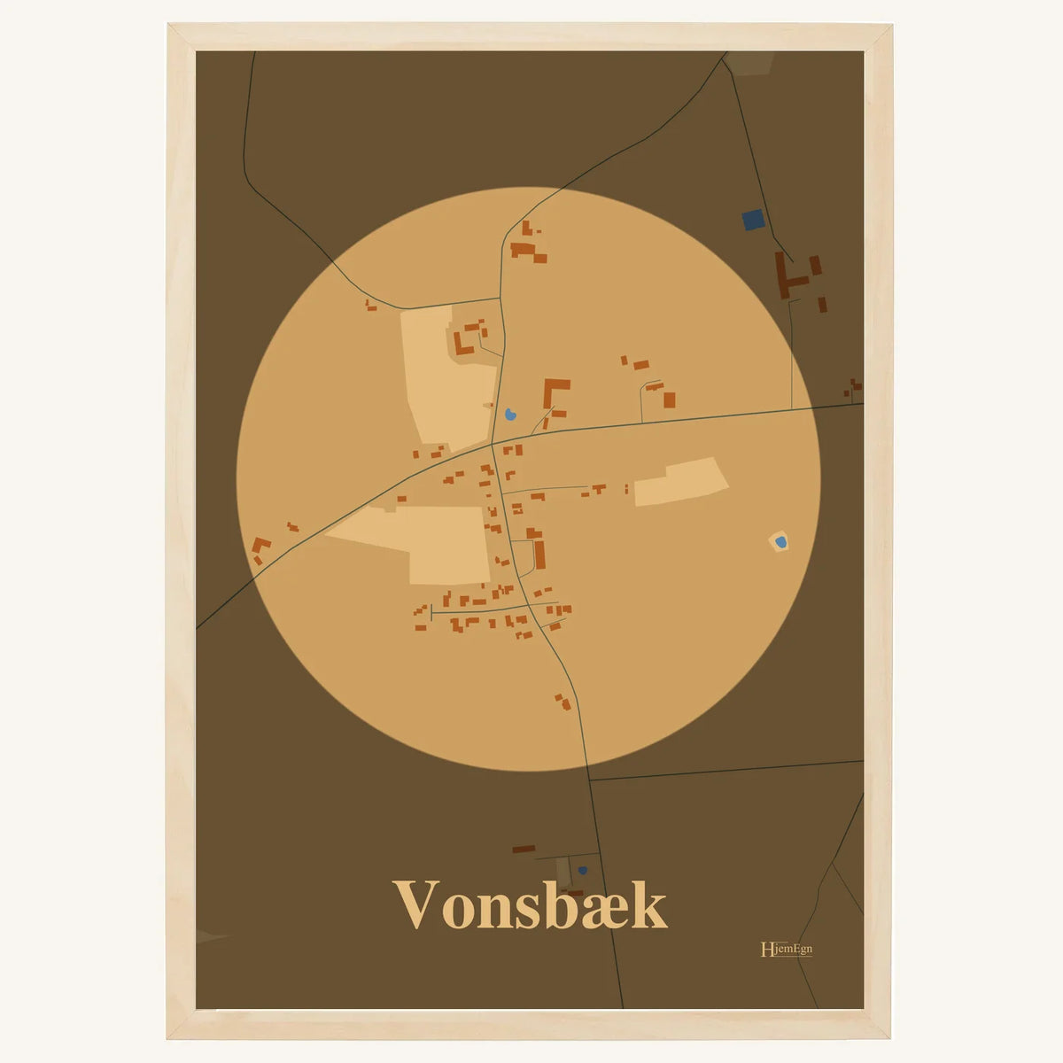 Vonsbæk plakat – Centrum 2026 – Lys pastel brun