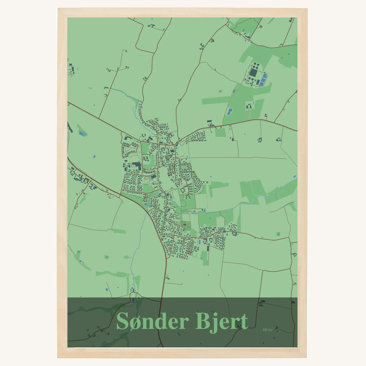 Sønder Bjert plakat – Firkantet 2026 – Lys pastel grøn