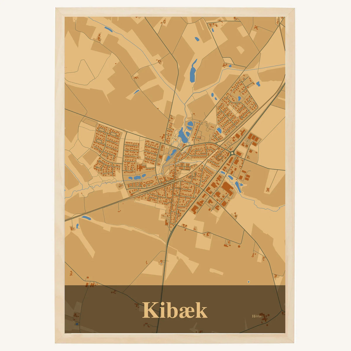 Kibæk plakat – Firkantet 2026 – Lys pastel brun