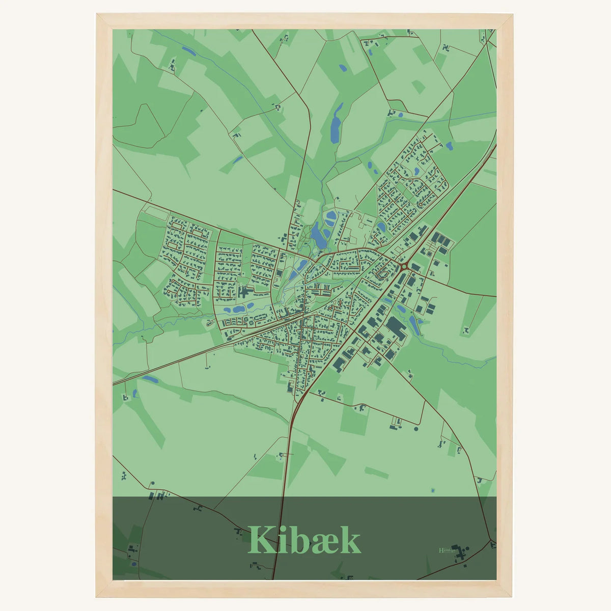 Kibæk plakat – Firkantet 2026 – Lys pastel grøn