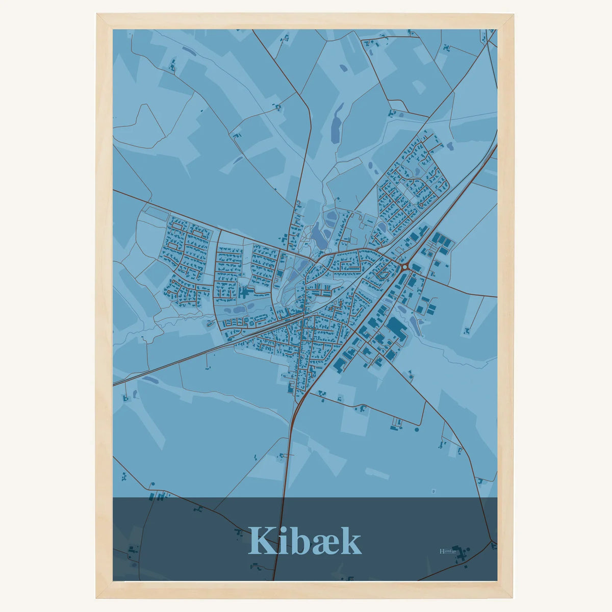 Kibæk plakat – Firkantet 2026 – Lys pastel blå
