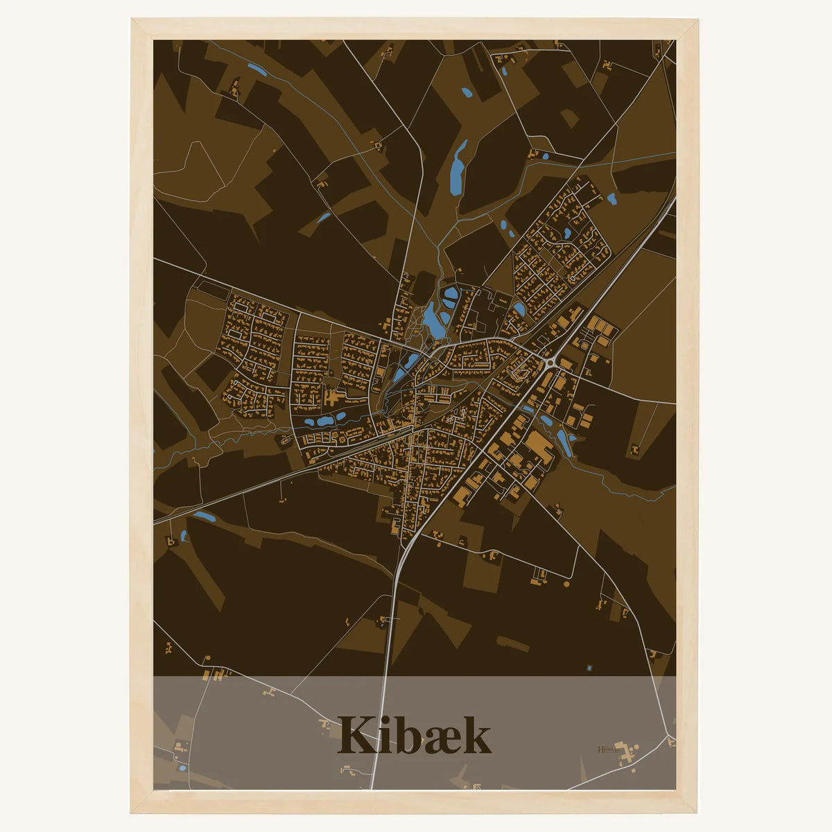 Kibæk plakat – Firkantet 2026 – Mørk brun