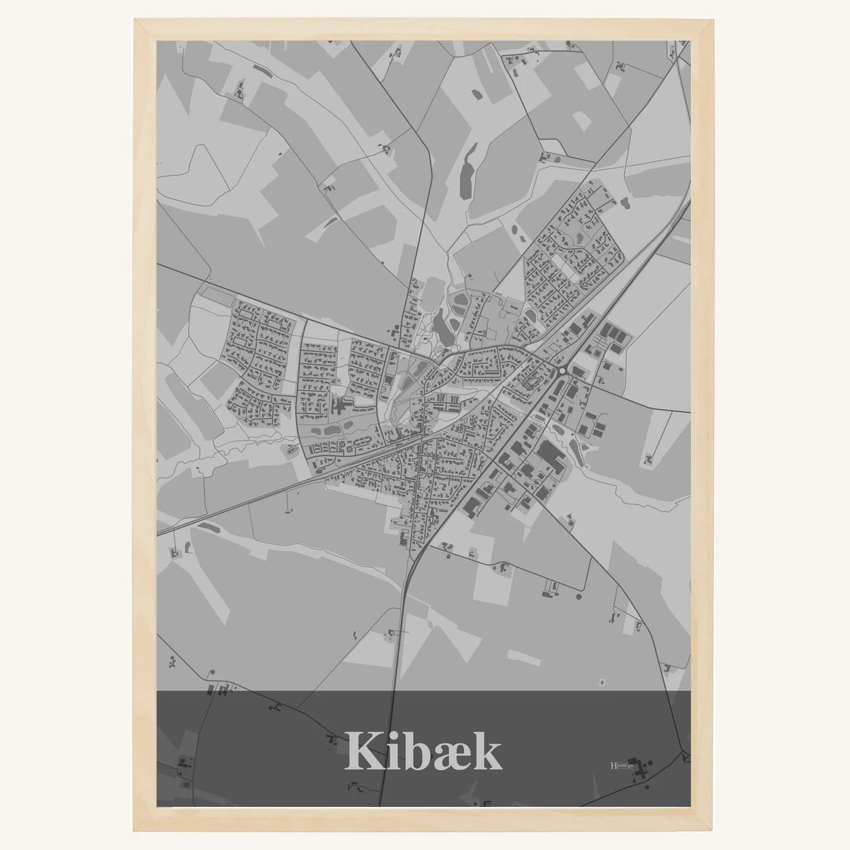 Kibæk plakat – Firkantet 2026 – Lys pastel grå