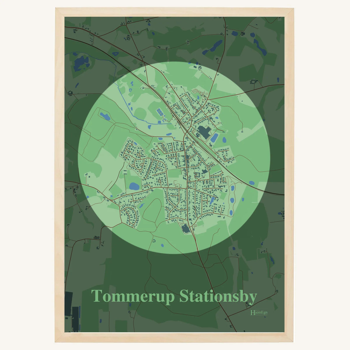 Tommerup Stationsby plakat – Centrum 2026 – Lys pastel grøn