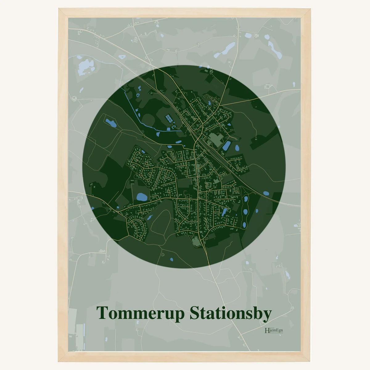 Tommerup Stationsby plakat – Centrum 2026 – Mørk grøn