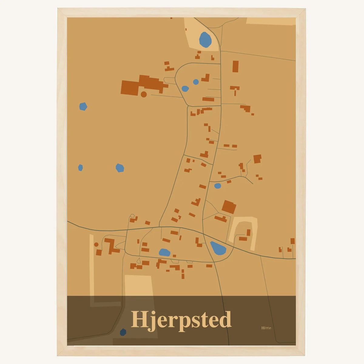 Hjerpsted plakat – Firkantet 2026 – Lys pastel brun