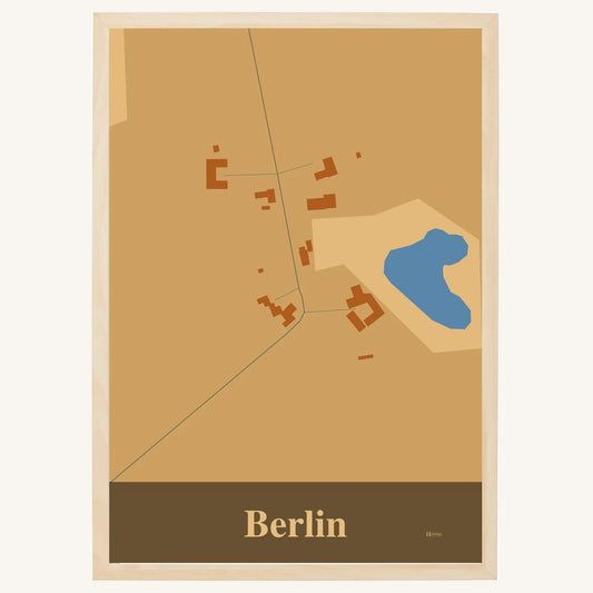 Berlin plakat – Firkantet 2026 – Lys pastel brun
