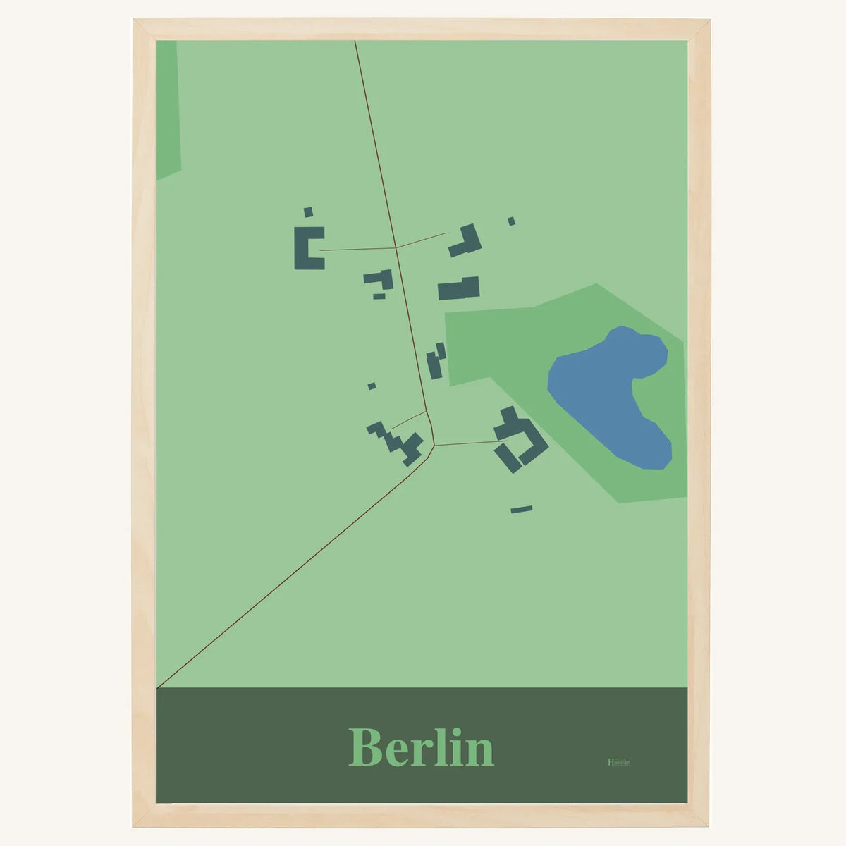 Berlin plakat – Firkantet 2026 – Lys pastel grøn