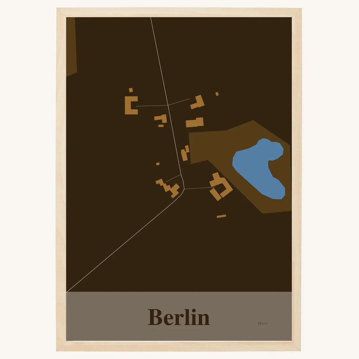 Berlin plakat – Firkantet 2026 – Mørk brun