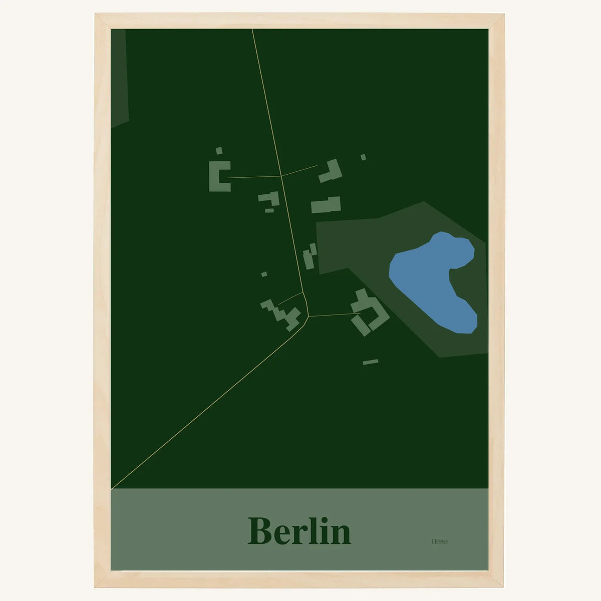 Berlin plakat – Firkantet 2026 – Mørk grøn