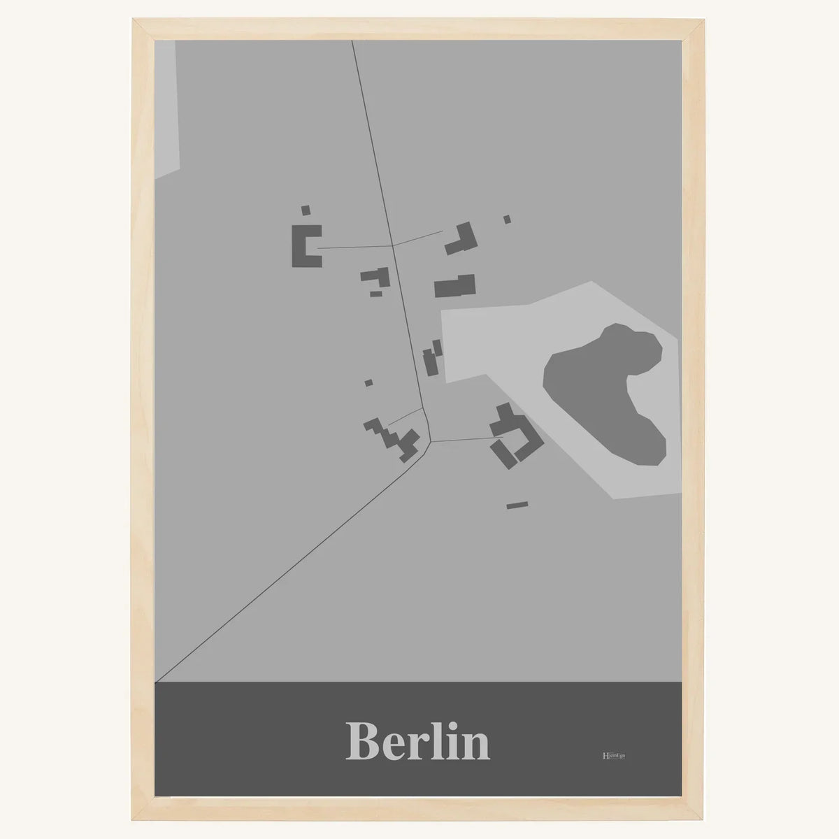 Berlin plakat – Firkantet 2026 – Lys pastel grå