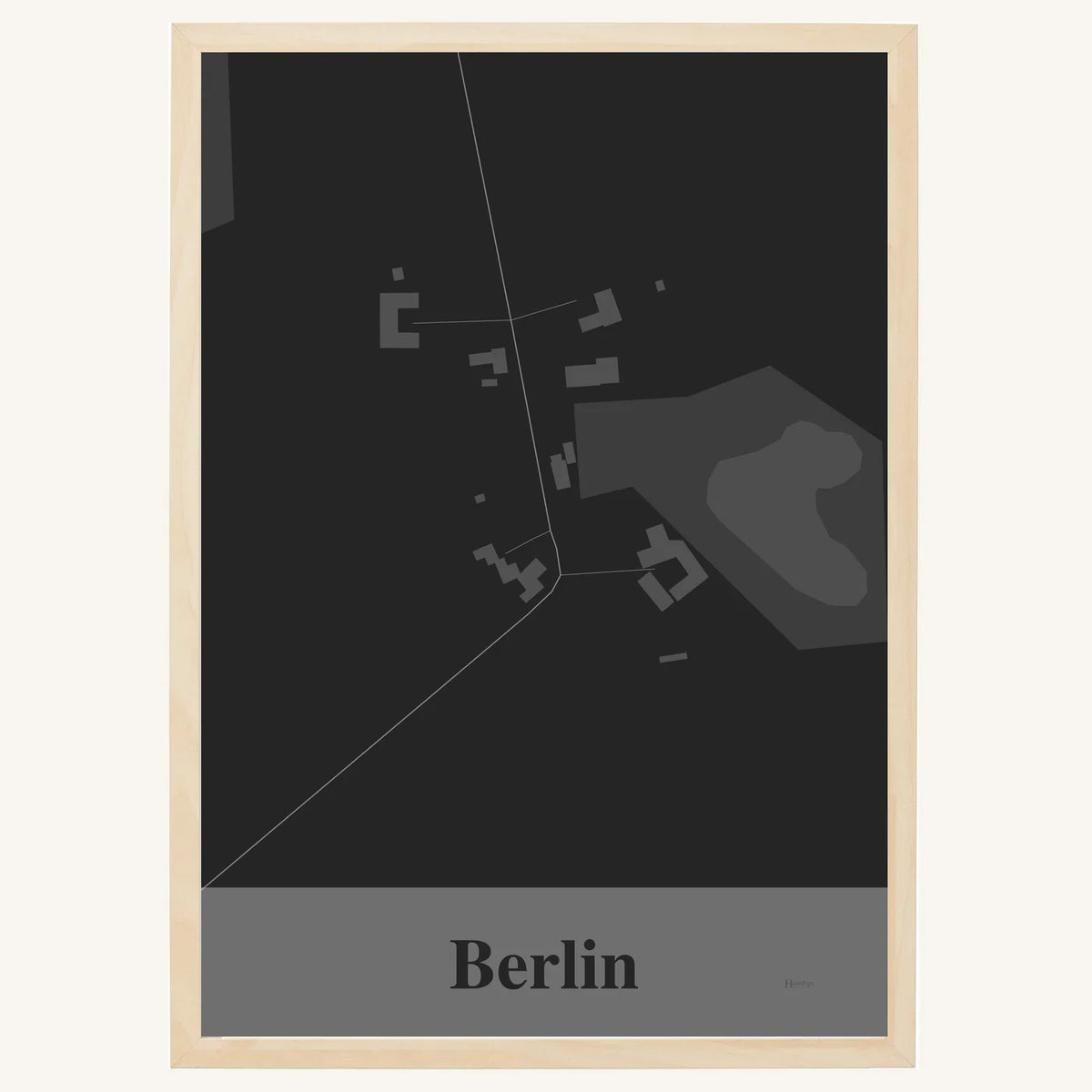 Berlin plakat – Firkantet 2026 – Mørk grå