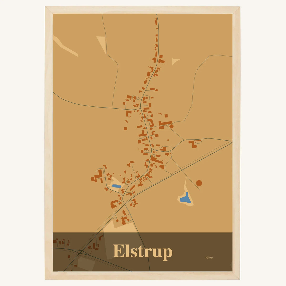 Elstrup plakat – Firkantet 2026 – Lys pastel brun