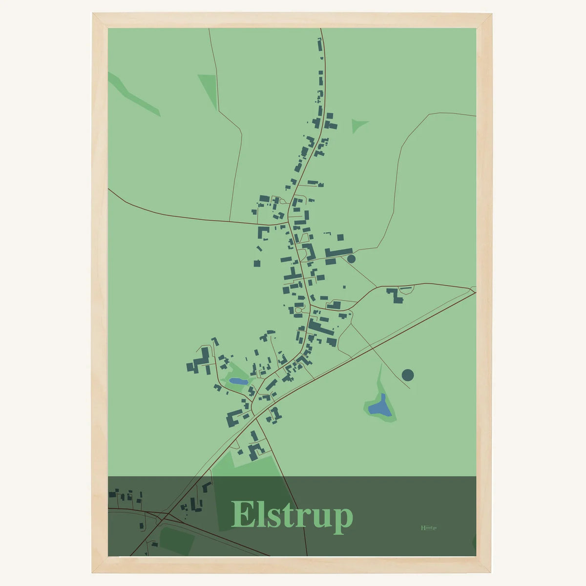Elstrup plakat – Firkantet 2026 – Lys pastel grøn