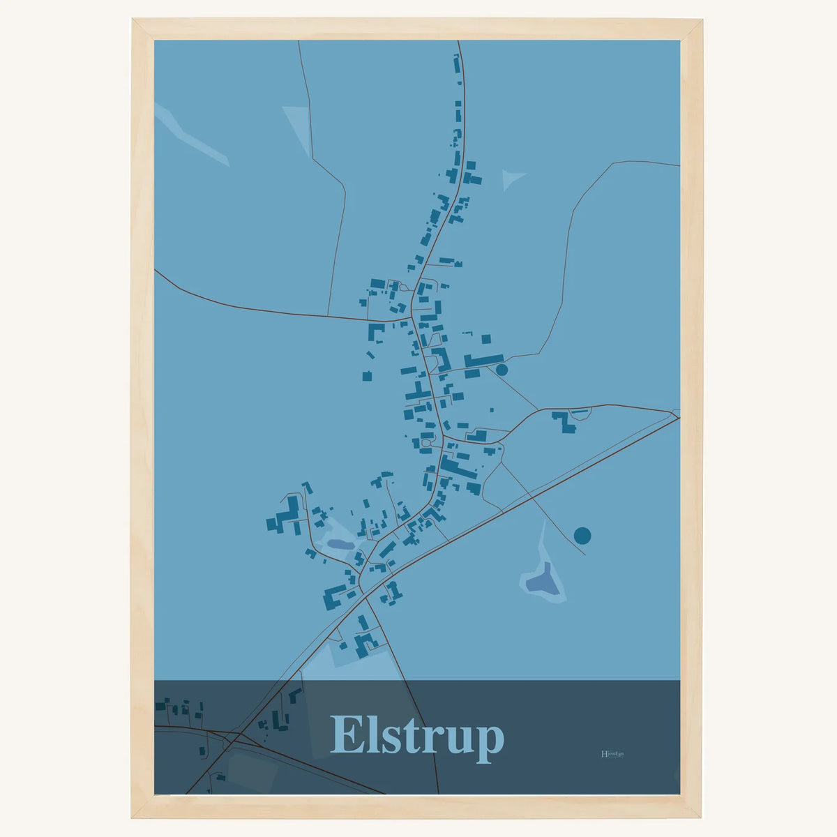 Elstrup plakat – Firkantet 2026 – Lys pastel blå