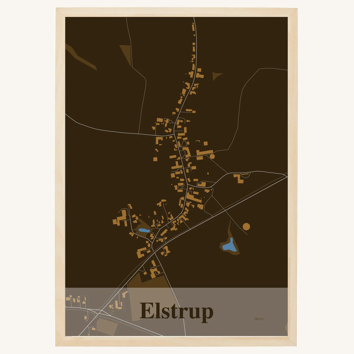 Elstrup plakat – Firkantet 2026 – Mørk brun
