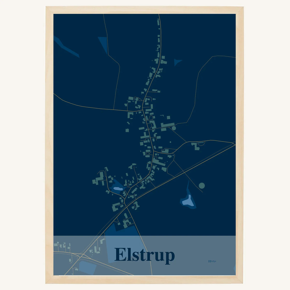 Elstrup plakat – Firkantet 2026 – Mørk blå