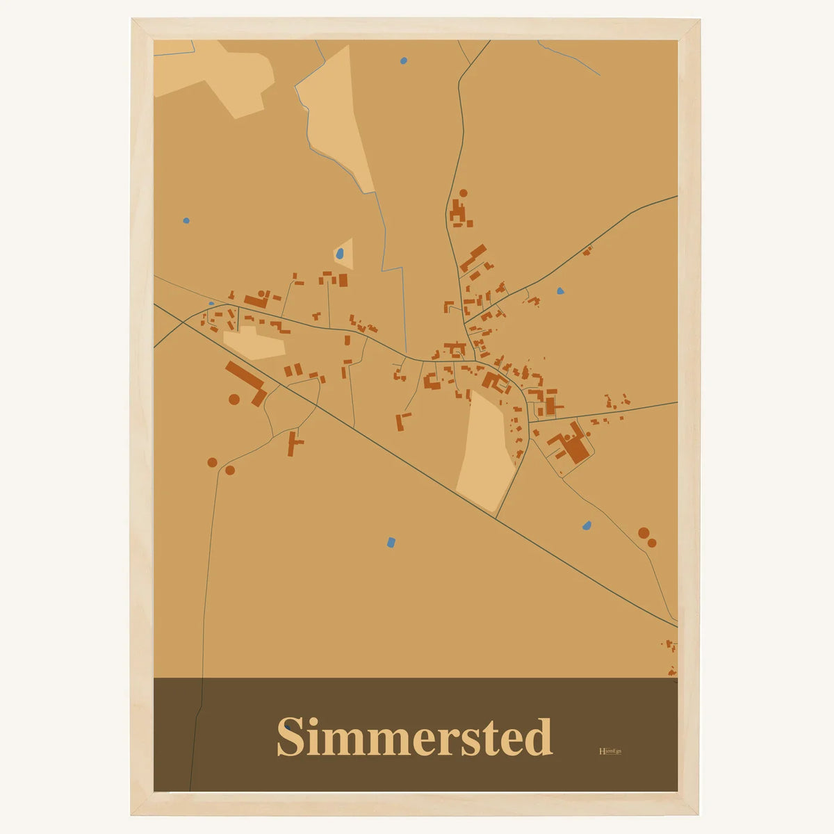 Simmersted plakat – Firkantet 2026 – Lys pastel brun