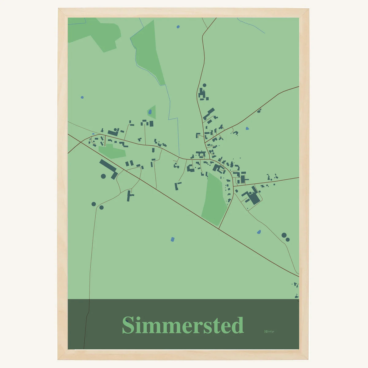 Simmersted plakat – Firkantet 2026 – Lys pastel grøn