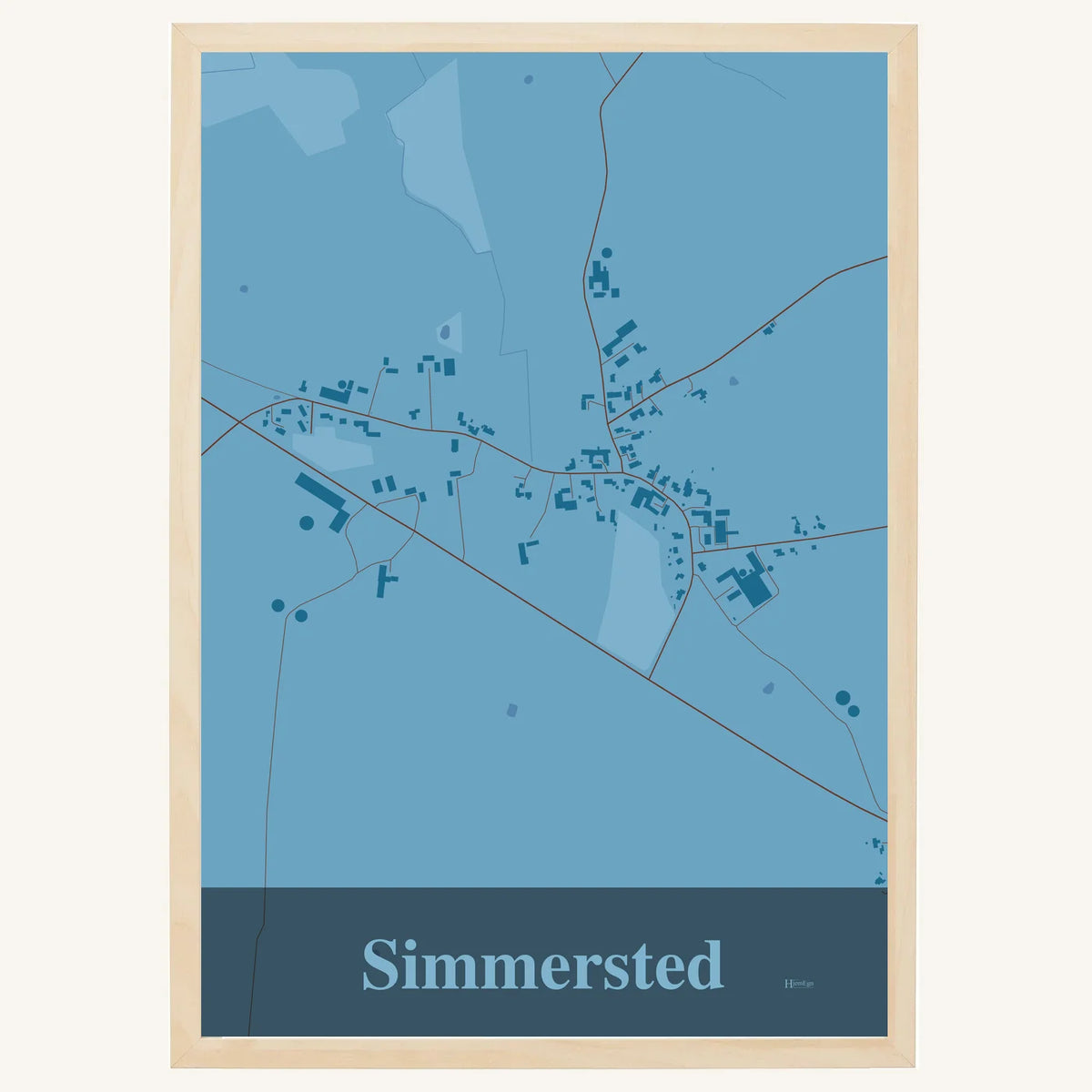 Simmersted plakat – Firkantet 2026 – Lys pastel blå
