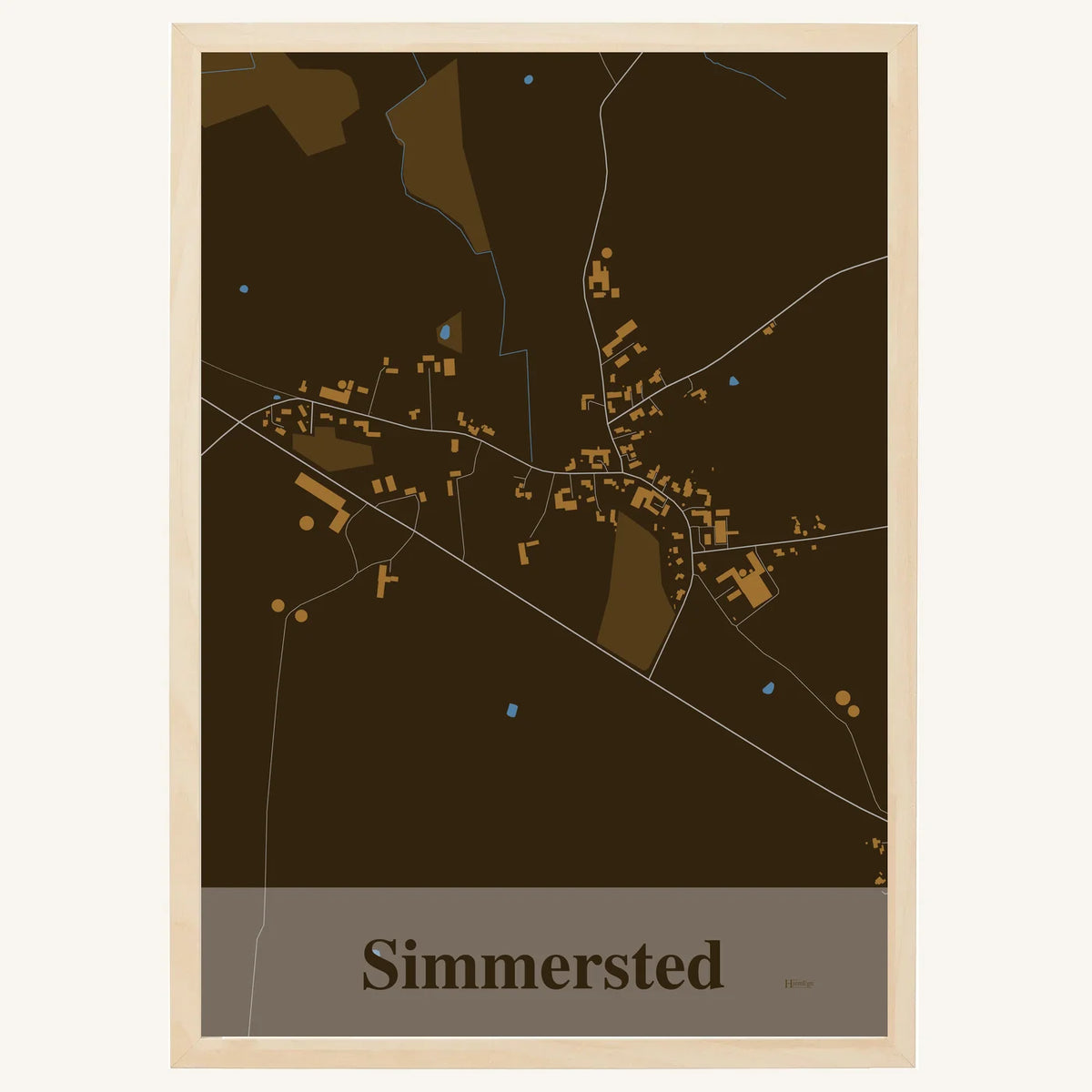 Simmersted plakat – Firkantet 2026 – Mørk brun