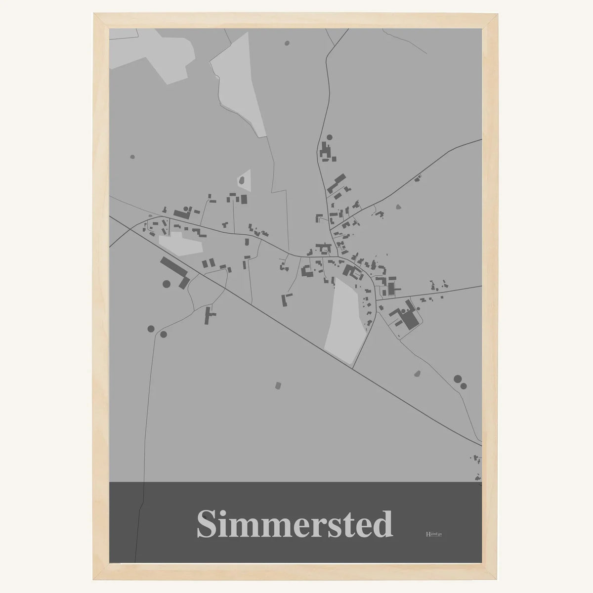 Simmersted plakat – Firkantet 2026 – Lys pastel grå