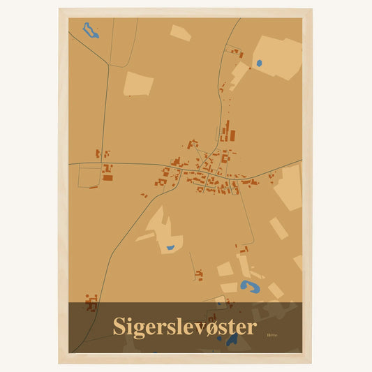 Sigerslevøster plakat – Firkantet 2026 – Lys pastel brun