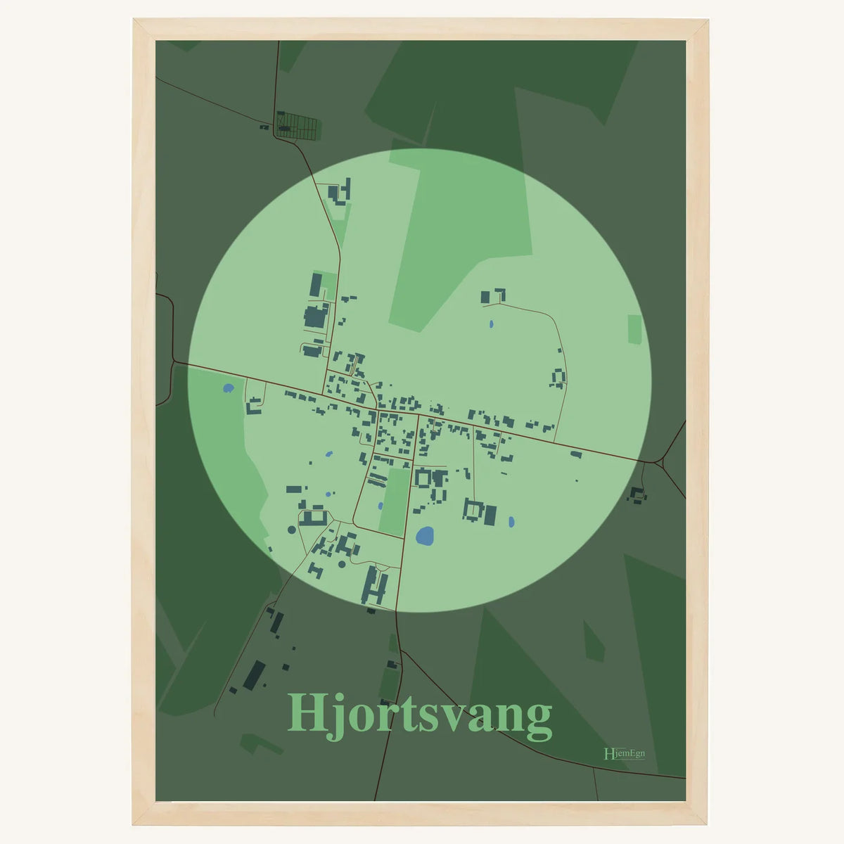 Hjortsvang plakat – Centrum 2026 – Lys pastel grøn