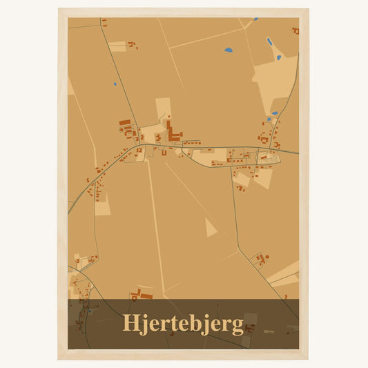 Hjertebjerg plakat – Firkantet 2026 – Lys pastel brun