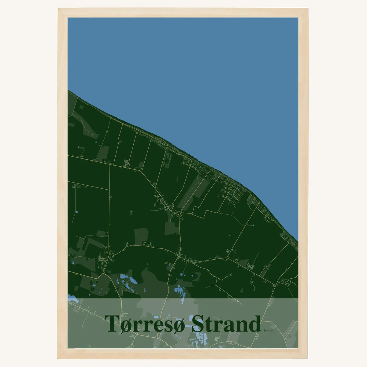 Tørresø Strand plakat – Firkantet 2026 – Mørk grøn