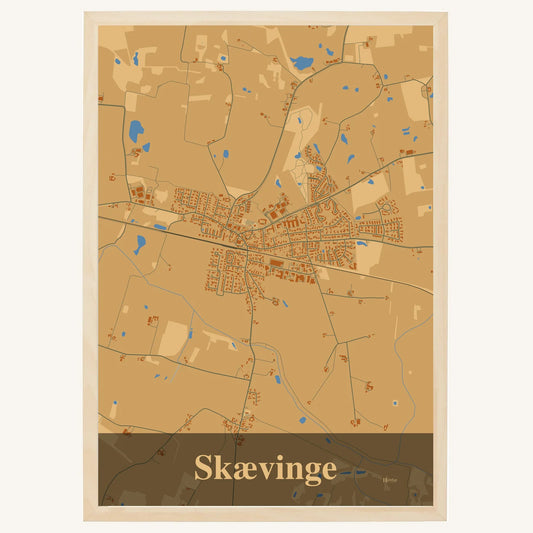 Skævinge Plakat – Lys pastel brun
