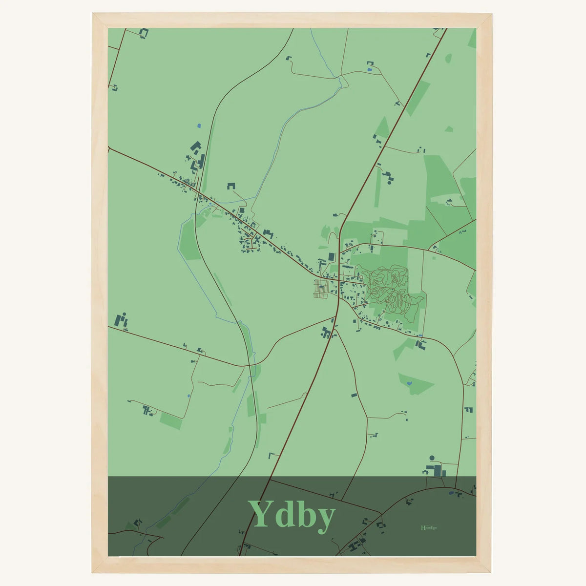 Ydby plakat – Firkantet 2026 – Lys pastel grøn