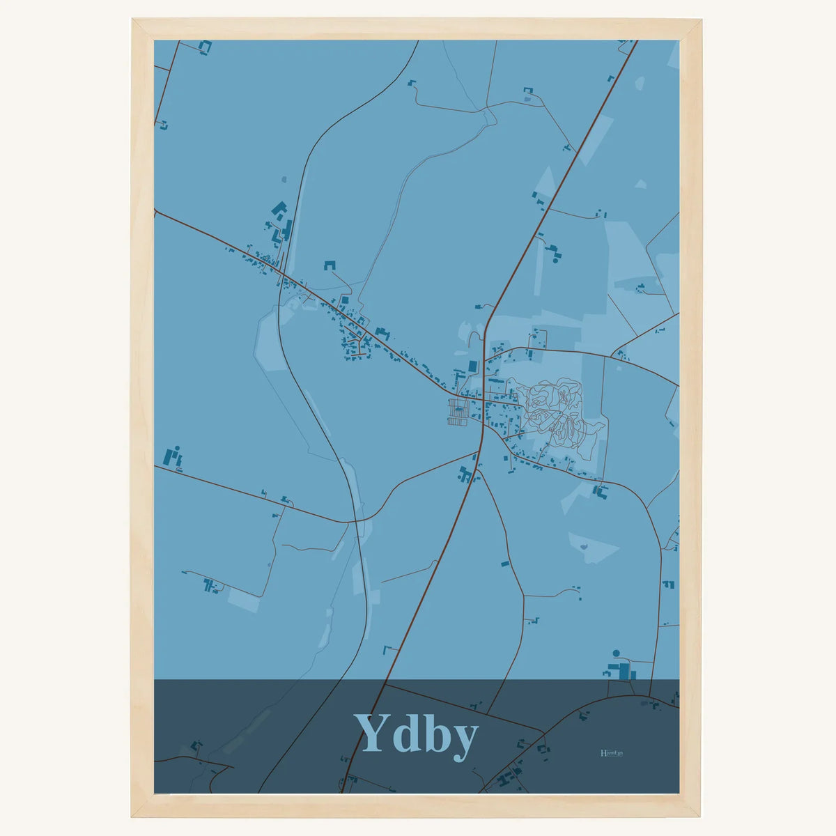 Ydby plakat – Firkantet 2026 – Lys pastel blå