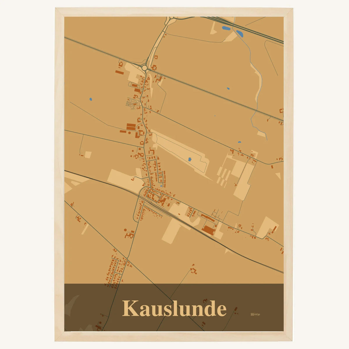 Kauslunde plakat – Firkantet 2026 – Lys pastel brun