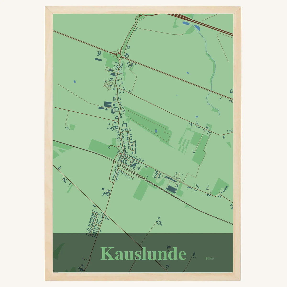 Kauslunde plakat – Firkantet 2026 – Lys pastel grøn